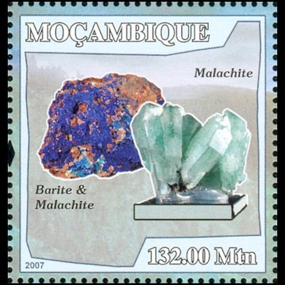 Azurite, Barite, Malachite - Mozambique - 2007 -- 03/05/09