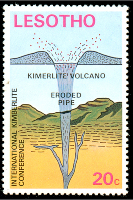 Diamond kimberlite volcano - Lesotho - 1976 -- 15/05/09